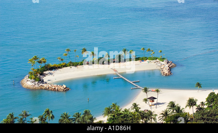 Vogelperspektive von Singapur SENTOSA Island Isle Resort und die umliegenden Inseln SILOSO BEACH Stockfoto