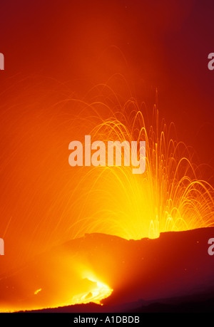 Eruption am Ätna Italien Sizilien Stockfoto
