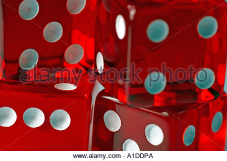 A number of red dice Stockfoto
