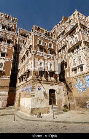 Haus in der alten Stadt Sanaa, Sanaa, Jemen Stockfoto