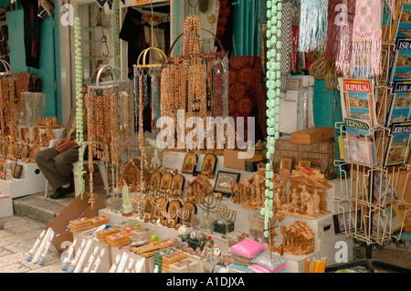 Der Markt in die engen gepflasterten Gassen alte Stadt Jerusalem Israel gesteinigt Stockfoto