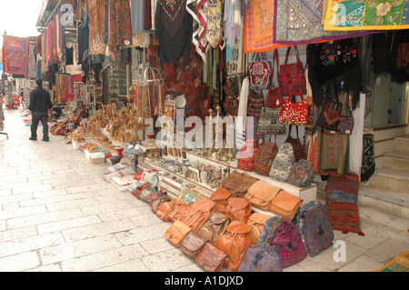 Der Markt in die engen gepflasterten Gassen alte Stadt Jerusalem Israel gesteinigt Stockfoto