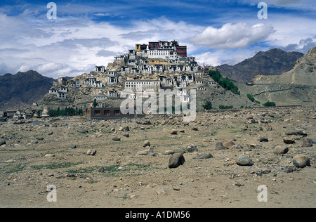 Thikse Gompa Kloster dominiert die Landschaft Nord-Indien Ladakh Stockfoto