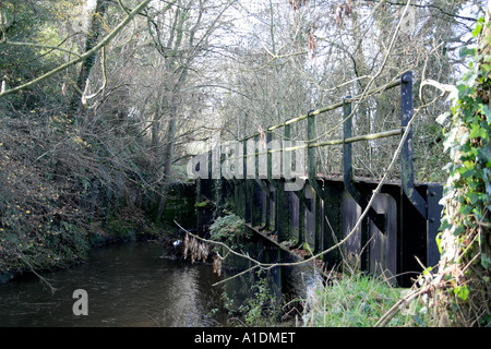 Geschichte der Eisenbahnbrücke über den Fluss Culm Ost Devon Hemyock Nebenbahn von der Beeching-Axt in der Mitte der 1960er Jahre geschlossen Stockfoto
