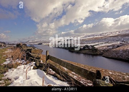 Stand Holz Reservoir Rishworth Halifax UK Stockfoto