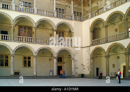 Torbogen der innere Hof Gebäude der Burg Wawel, Krakau Krakau Polen Stockfoto