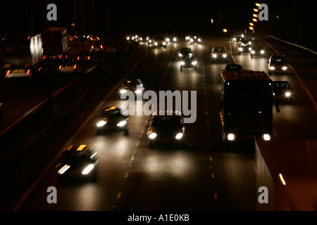 Verkehr auf M25 Autobahn in der Nähe von South Mimms Hertfordshire United Kingdom Stockfoto