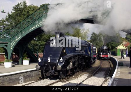 Die Sir Nigel Gresley A4 Pacific Dampflok am Bahnhof Pickering in Yorkshire UK Stockfoto