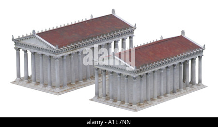 Apollon-Tempel und die Athena-Tempel als Miniaturmodelle, Türkei, türkische Riviera, Side Stockfoto