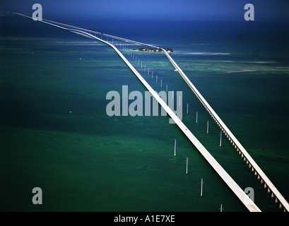 Luftaufnahme der Seven Mile Bridge Key West in Florida USA Stockfoto