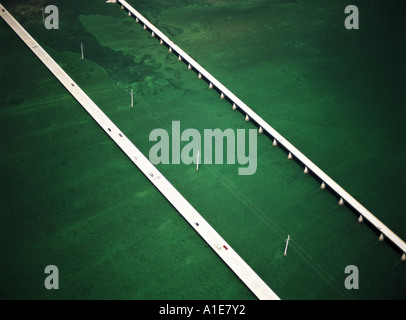 Luftaufnahme der Seven Mile Bridge Key West in Florida USA Stockfoto