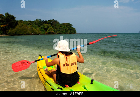 Tourist, Paddeln, Kanu, Thailand, Koh Chang Stockfoto