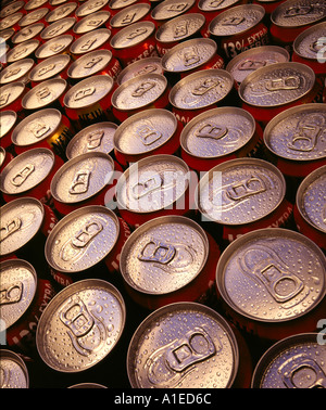 Getränkedosen aus Aluminium Stockfoto