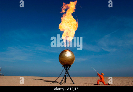 Ein goldenes Jubiläum Flamme für ihre Majestät Stockfoto