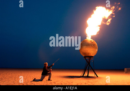 ein goldenes Jubiläum Flamme für ihre Majestät Stockfoto