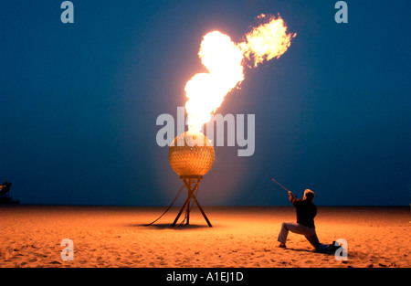 ein goldenes Jubiläum Flamme für ihre Majestät Stockfoto