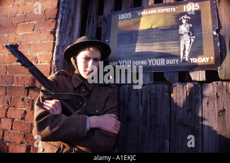 Die erzählten Geschichten des 1. Weltkrieges gehörte der britischen Armee s Einsatz von Kindersoldaten, die Tausende im Kampf starben Stockfoto