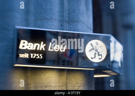 Schweiz-Zürich-Bank Leu Bahnhofstrasse Stockfoto