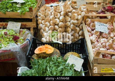 Gemüse Stall Campo dei Fiori Markt Rom Italien Stockfoto