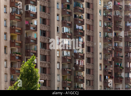 Krieg beschädigt Wohnung Blöcke in den Vororten von Sarajevo Bosnien und Herzegowina Stockfoto