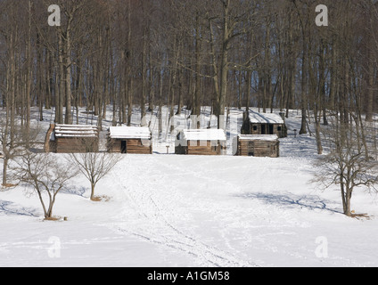 Revolutionäre Krieg Soldaten Hütte in Morristown NJ USA Replik der Hütten von Continental Soldaten genutzt Stockfoto