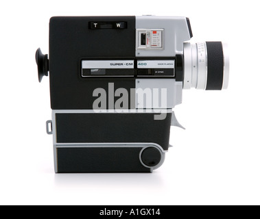 Super 8mm Cine Kamera vor einem weißen Hintergrund Stockfoto