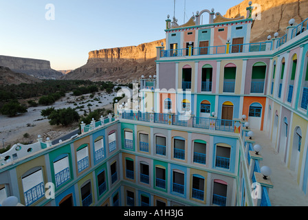 Hotel Köder Beit Bugshan Khaylla Khaylah Dorf Wadi Doan Wadi Hadramaut Jemen Stockfoto