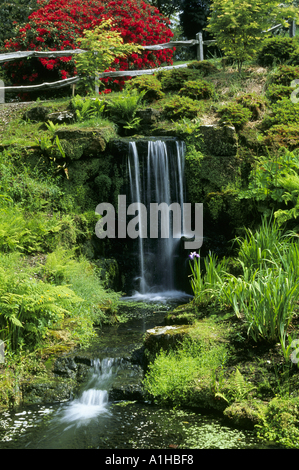 Garten Wasserfall im Mai Stockfoto