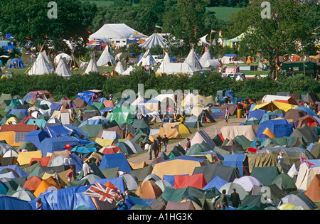 Campingplatz Glastonbury Festival Pilton Somerset UK Stockfoto