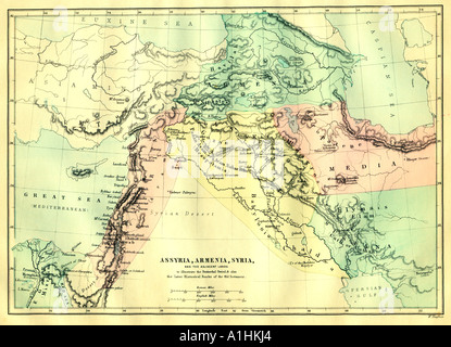 Assyrien, Amenia Syrien Antike Landkarte von W Hughes Stockfoto