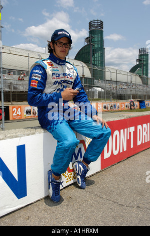 Champ Car Atlantic Fahrer sitzt Richard Philippe auf der Boxenmauer auf der Molson Grand Prix von Toronto 2006 Stockfoto