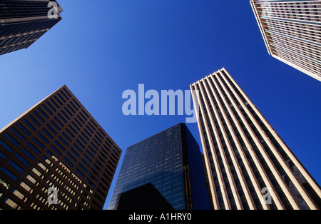 Denver, Colorado, USA. Wolkenkratzer und Bürogebäude in der Innenstadt. Keine Menschen Stockfoto