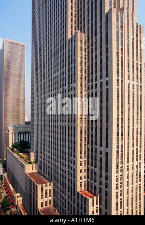 30 Rockefeller Center das Comcast Building (30 Rock) Midtown Manhattan, New York City. Komplex aus Rockefeller Center Gebäuden. High-Angle-Ansicht. USA Stockfoto