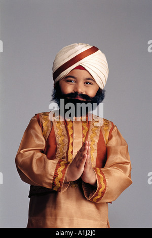 Junge indische Sikh Junge in Fancy Dress von Punjab Indien Herr Nr. 498 Stockfoto