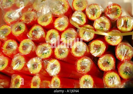 Erdbeere aromatisiert Rock in Blackpool, Lancashire Stockfoto