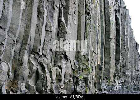 Basaltsäulen Reynisfjara SW Island Stockfoto