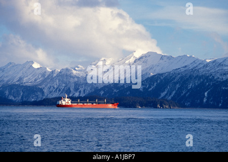 Tanker in Kachemak Bay Yunan Alaska Stockfoto