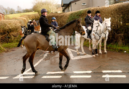 Brecon und Talybont Hunt montieren am oberen Kapelle Powys Wales UK GB Stockfoto