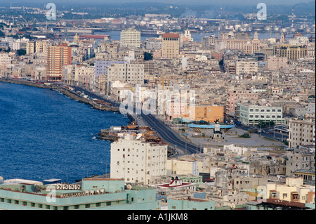 Havanna-Kuba-Blick über Havanna von Vedado in Richtung Centro & Havanna Vieja Stockfoto