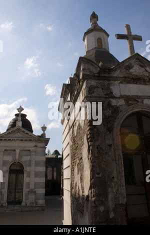 Versetzte Aufnahme von Gräbern in Recoleta Stockfoto