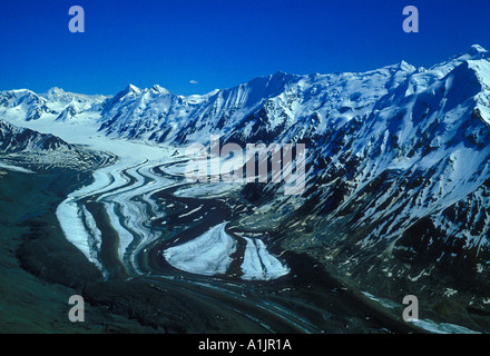 Gletscher, Gletscher, Berge, Alaska Range, östlich von Denali National Park, Alaska, USA, Nordamerika Stockfoto