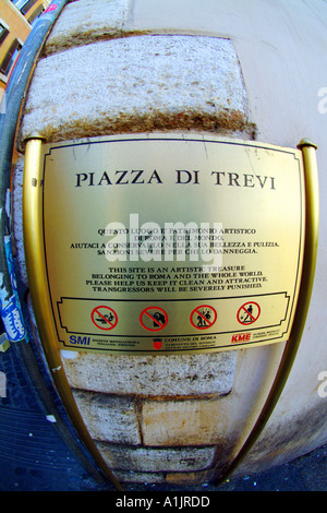 Piazza di Trevi Wegweiser Trevi-Brunnen Stockfoto