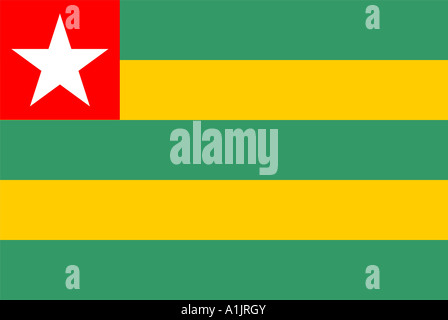 Nationalflagge Togo Stockfoto