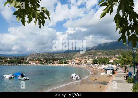 Main Beach, Stoupa, die Halbinsel Mani, Peloponnes, Griechenland Stockfoto