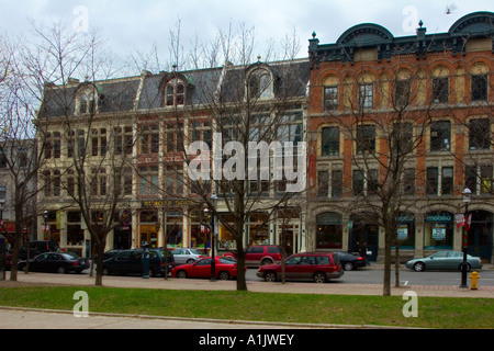 Reihe von viktorianischen Gebäude in Downtown Toronto, Kanada Stockfoto