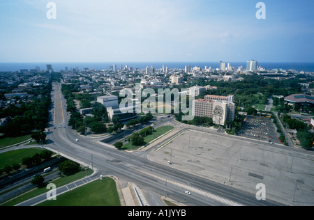 Havanna Kuba Blick über die Plaza De La Revolucion und die Stadt von Jose Marti Denkmal Stockfoto