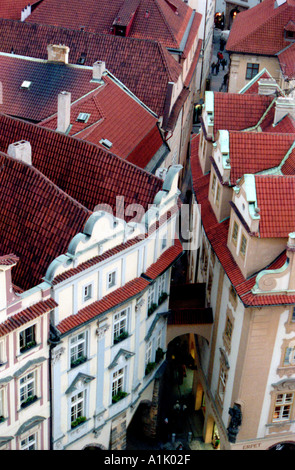 Ansicht der roten Dächer alte Stadt quadratische Prag Tschechische Republik Stockfoto