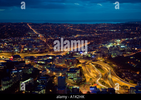 Autobahnen und Dominion Road angesehen vom Skytower Auckland Nordinsel Neuseeland Stockfoto