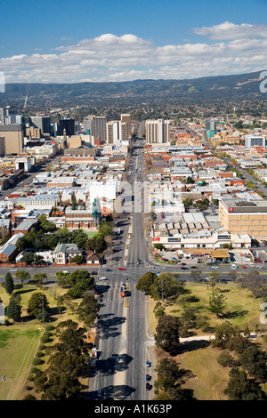 Sir Donald Bradman Drive und Grote Straße CBD Adelaide South Australia Australien Antenne Stockfoto