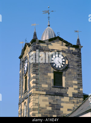 Town Hall Clock Tower, Alnwick, Northumberland, England, UK. Stockfoto